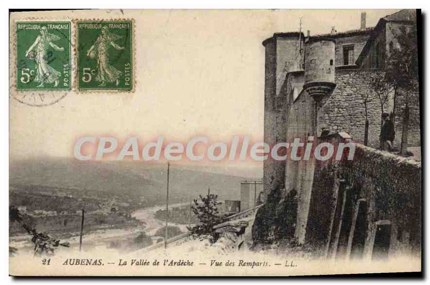 Aubenas — La Vallée de l'Ardèche — Vue des Remparts — LL.