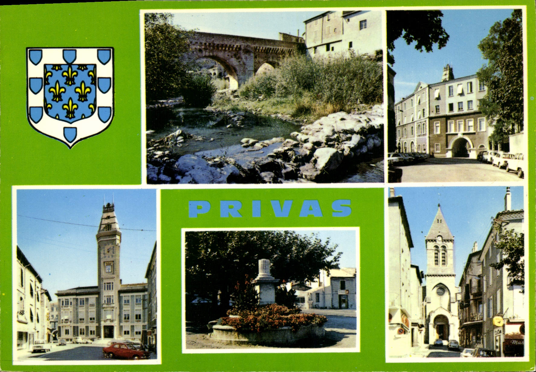 CPA L'Ardeche Pittoresque Privas le Pont Louis XIII et l'Ouveze la Prefecture de l'Ardeche et ancien
