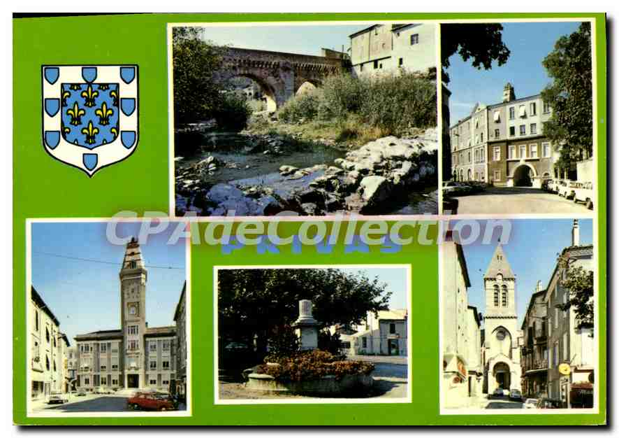 CPA L'Ardeche Pittoresque Privas le Pont Louis XIII et l'Ouveze la Prefecture de l'Ardeche et ancien