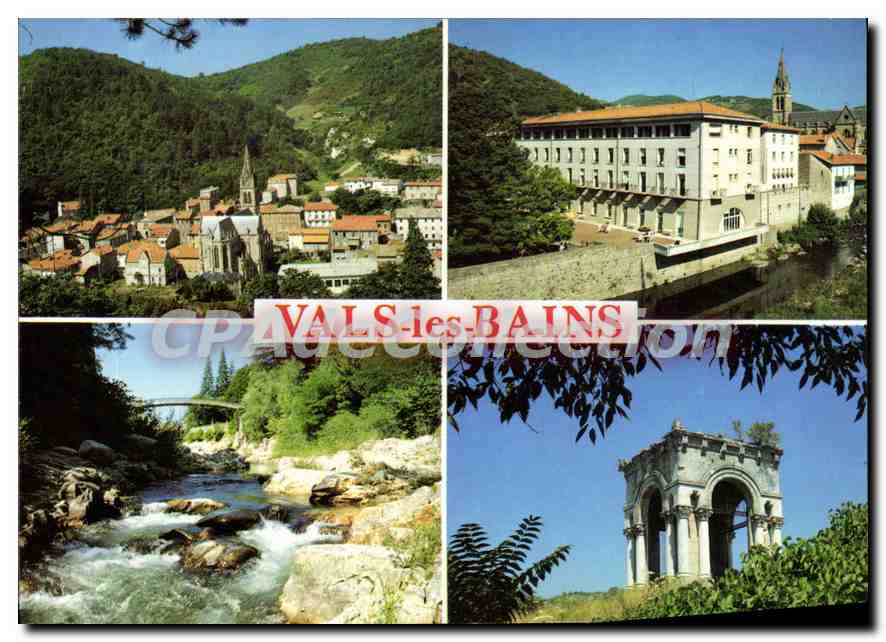 Vals-les-Bains — vue panoramique et monuments — CPAdeCollection