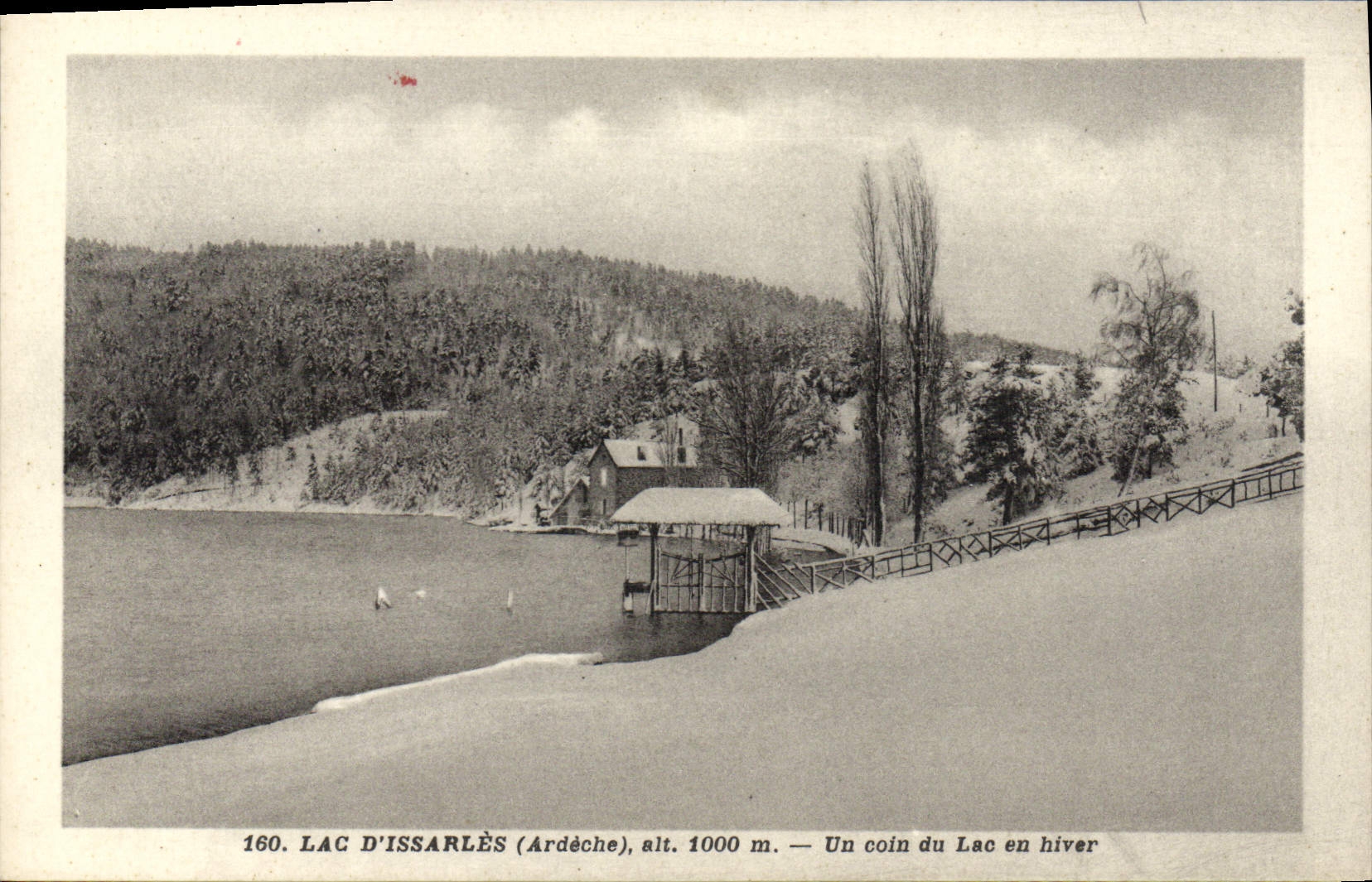 CPA Lac d'Issarles Ardeche un coin du Lac en hiver 