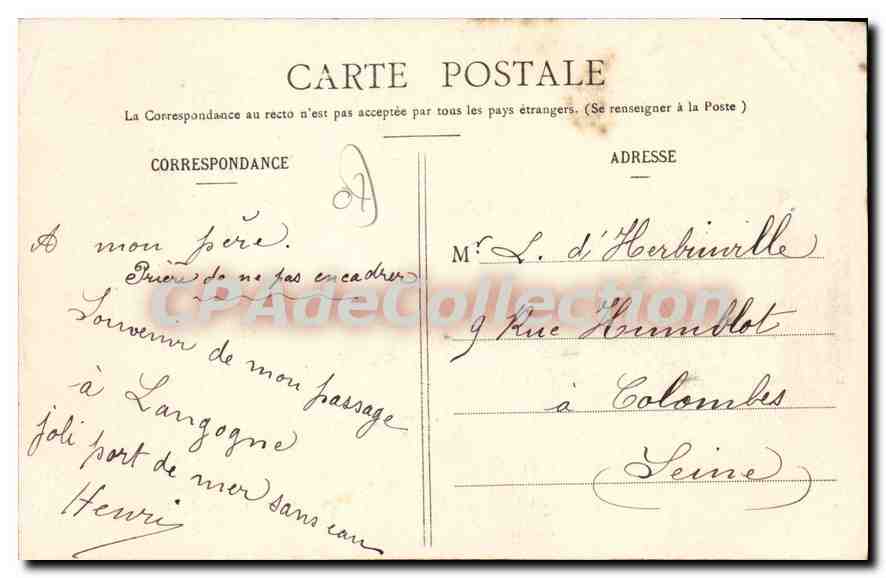 Langogne (Umgebung) — Blutige Herberge von Peyrebeille (Ardèche), wo Pierre Leblanc, Jeanne Breysse, ihre Ehefrau und Jean Rochette, der Dienstbote, nach mehr als 30 Jahren Mord 1832 hingerichtet wurden — Verlag ABACO, Nr. 134 — Rückseite