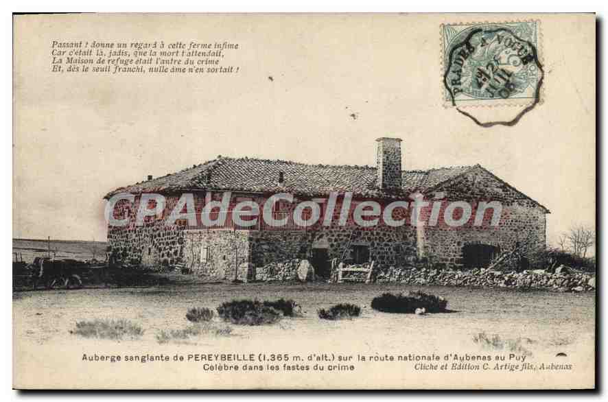 CPA Auberge sanglante de Pereybeille sur la route nationale d'Aubenas au Puy Celebre dans les fastes