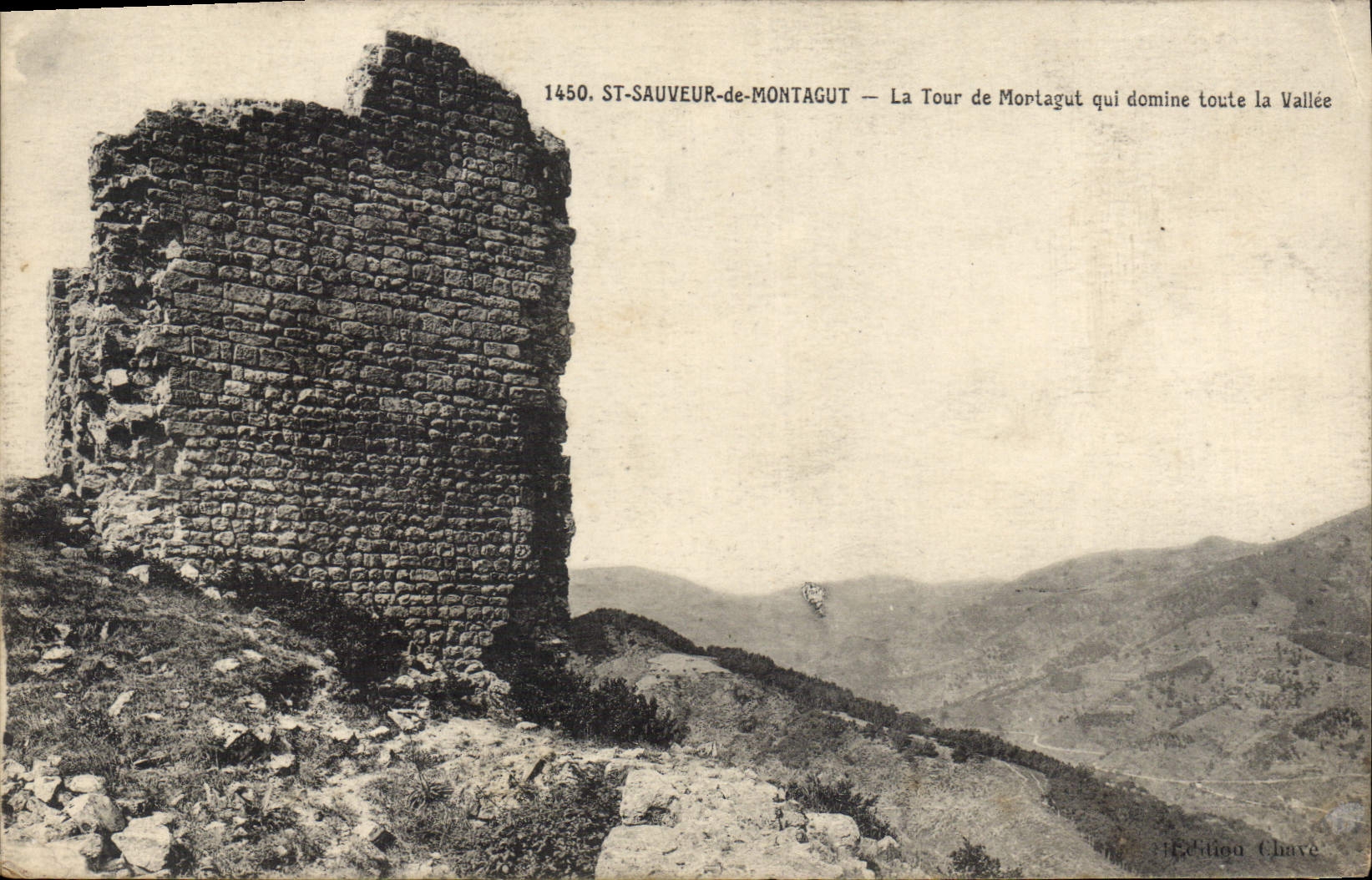 ST-SAUVREUR-de-MONTAGUT — Die Turm von Montagut, der die gesamte Tal überblickt — Edition Chave, n°1450