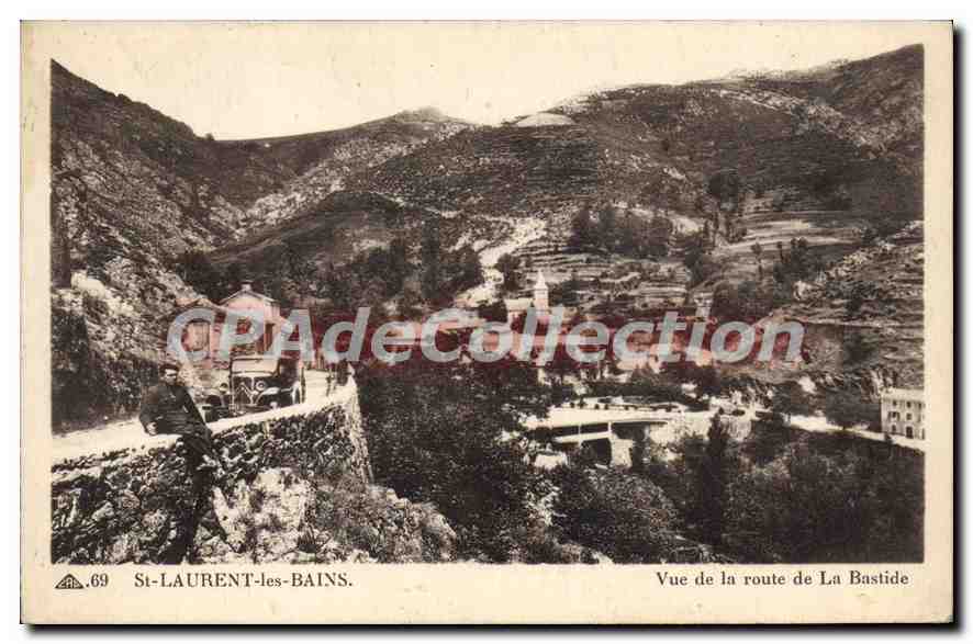 St-Laurent-les-Bains — Vue de la route de La Bastide — CPAdéCollection n°69