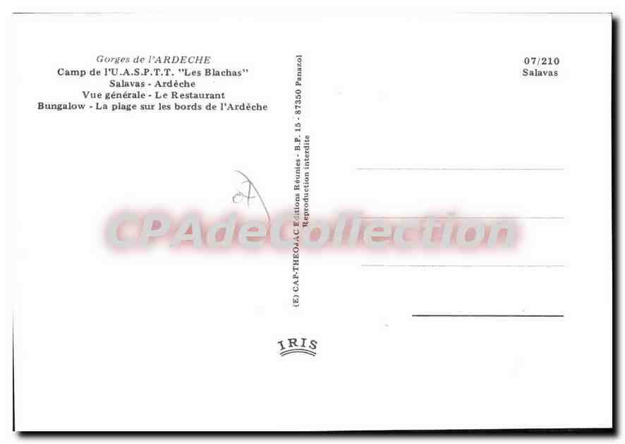 Les Blachas — Camp U.A.S.P.T.T. — Éditions Rénies — Verso