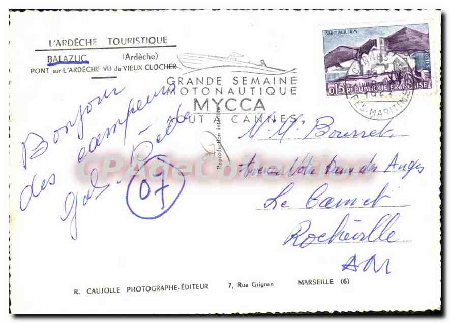 CPA L'Ardeche Touristique Balazuc Ardeche  — Verso