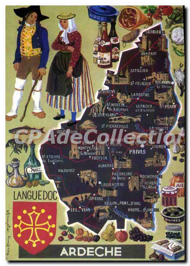Languedoc et Ardèche — Carte postale touristique — Éditions CAP-THÉOJAC