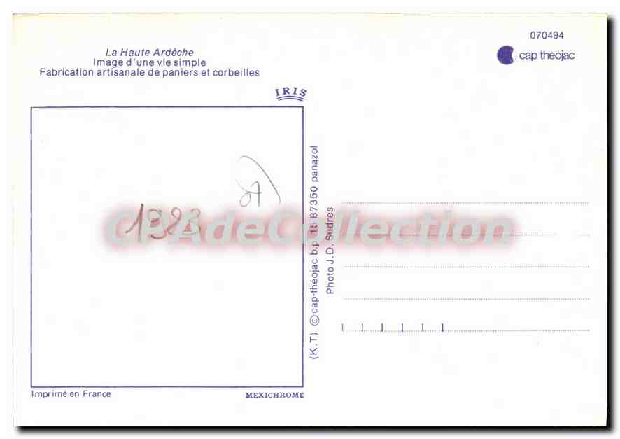 La Haute Ardèche — Fabrication artisanale de paniers et corbeilles — cap theojac n°070494 — Reverso