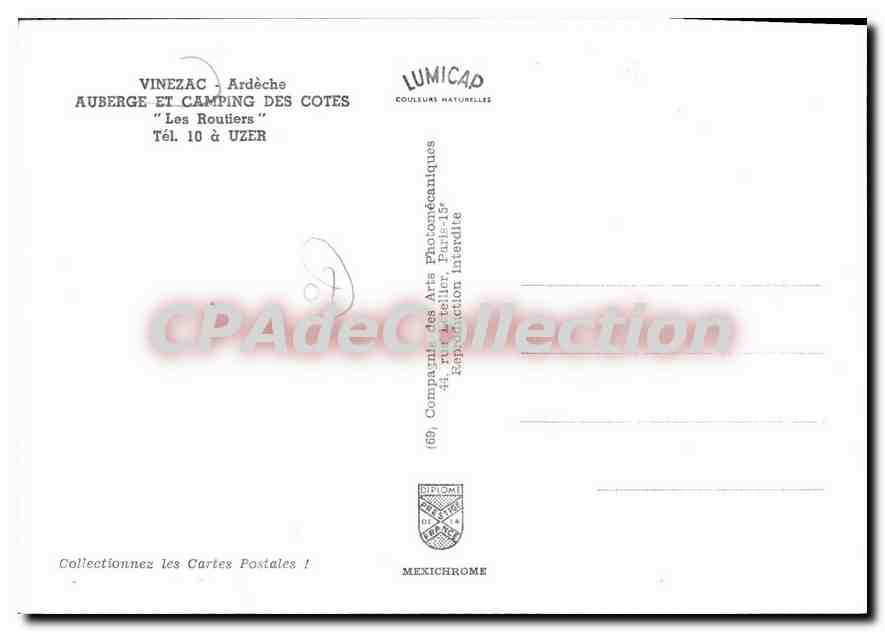 Vinezac - Ardèche — Auberge et Camping des Cotes 'Les Routiers' — Mexichrome — Reverso