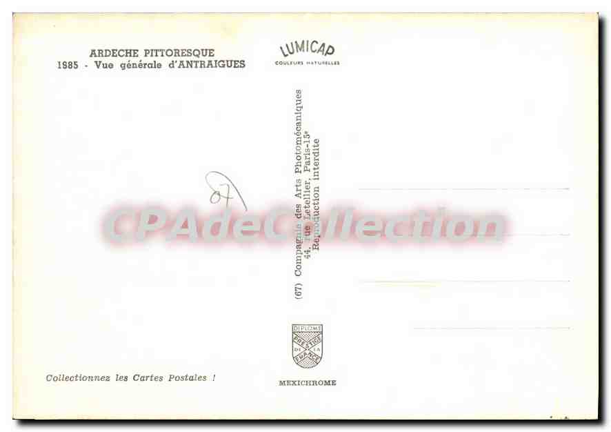 Antraigues — Vue générale — Lumicap — Verso
