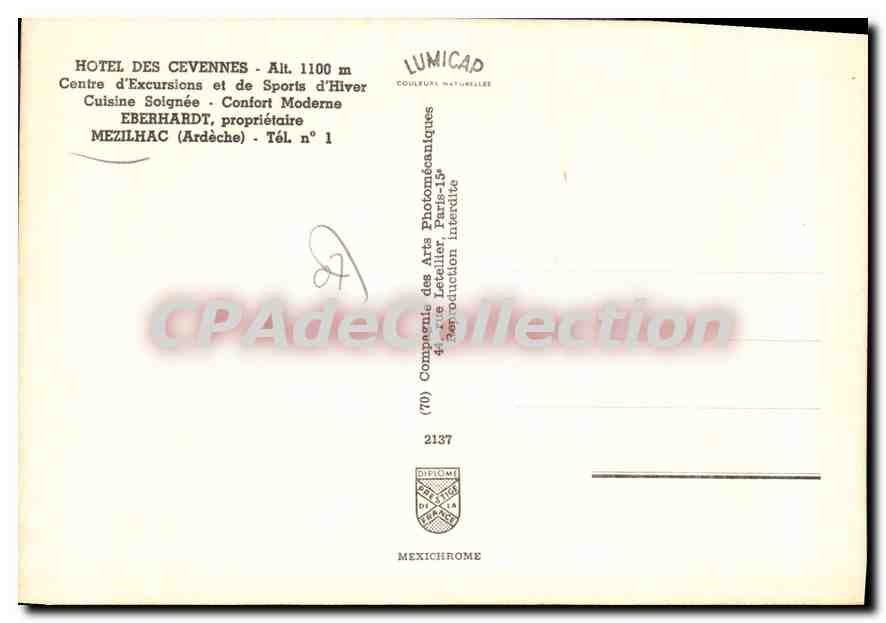 Hôtel des Cevennes — Mezilhac (Ardèche) — LUMICAD — Reverso