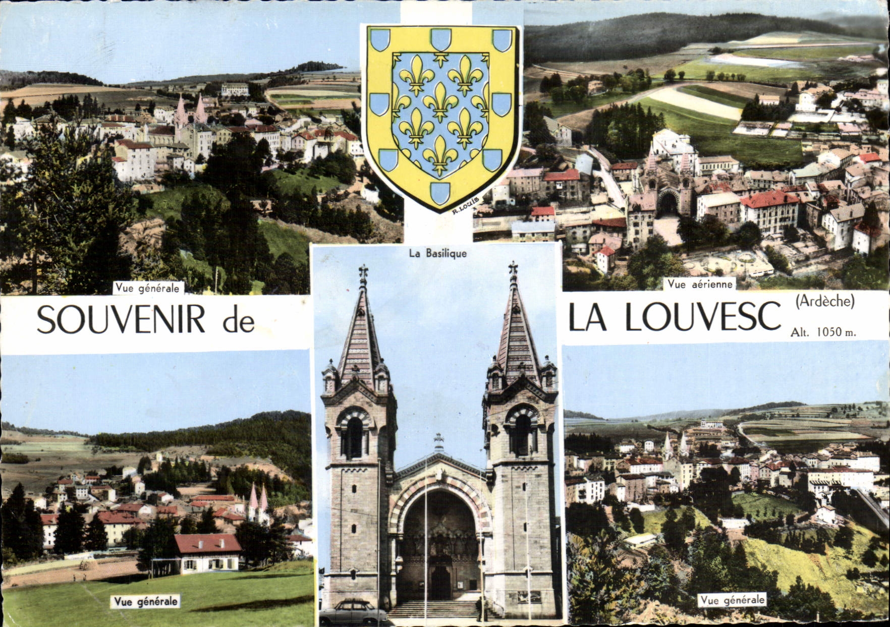 La Louvesc — Vista aérea y basílica — R. Loubet - Anverso