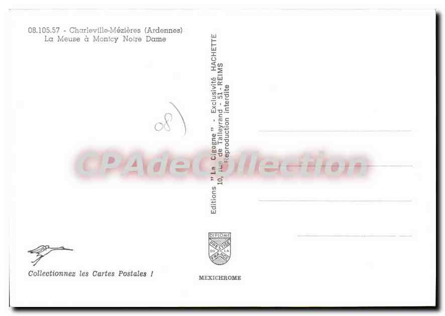 Charleville-Mézières — La Meuse à Moncay Notre Dame — Éditions Hachette — Rückseite