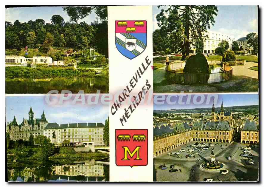 CPA Charleville Mezieres Ardennes Charleville La Meuse Mezieres La Meuse et l'Hotel de Ville 