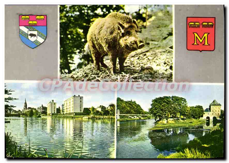 CPA Charleville Mezieres Ardennes Le Sanglier Mezieres Bords de Meuse Charleville Le Vieux Moulin et