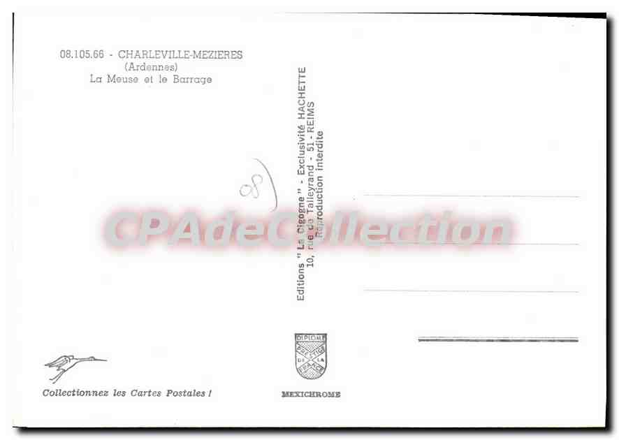 Charleville-Mézières — La Meuse et le Barrage — Éditions Hachette — Rückseite