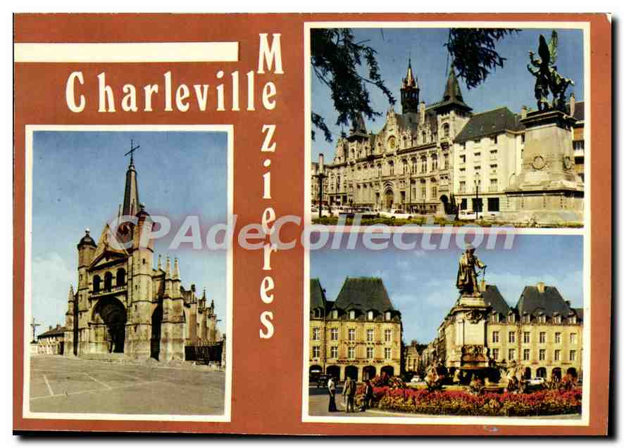 CPA Charleville Mezieres Ardennes Eglise St Lie Place Ducale L'Hotel de Ville 