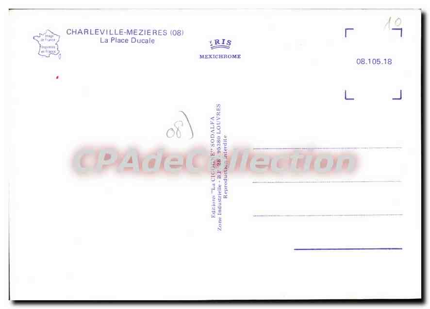 Charleville-Mézières — La Place Ducale — IRIS Mexichrome — Rückseite