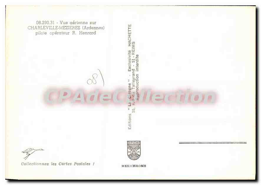 Charleville-Mézières — vue aérienne — Éditions Diplôme Mexichrome — Rückseite