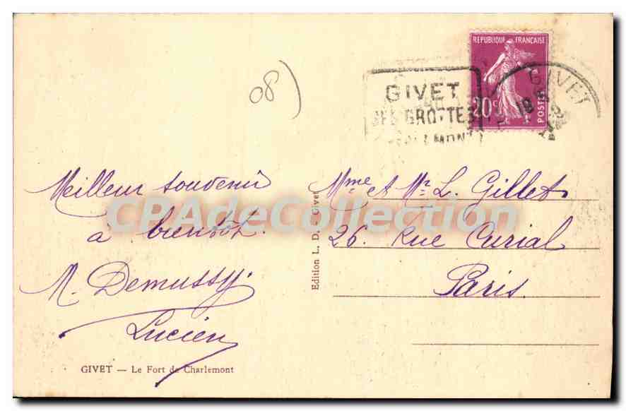 CPA Givet le Fort de Charlemont  — Rückseite