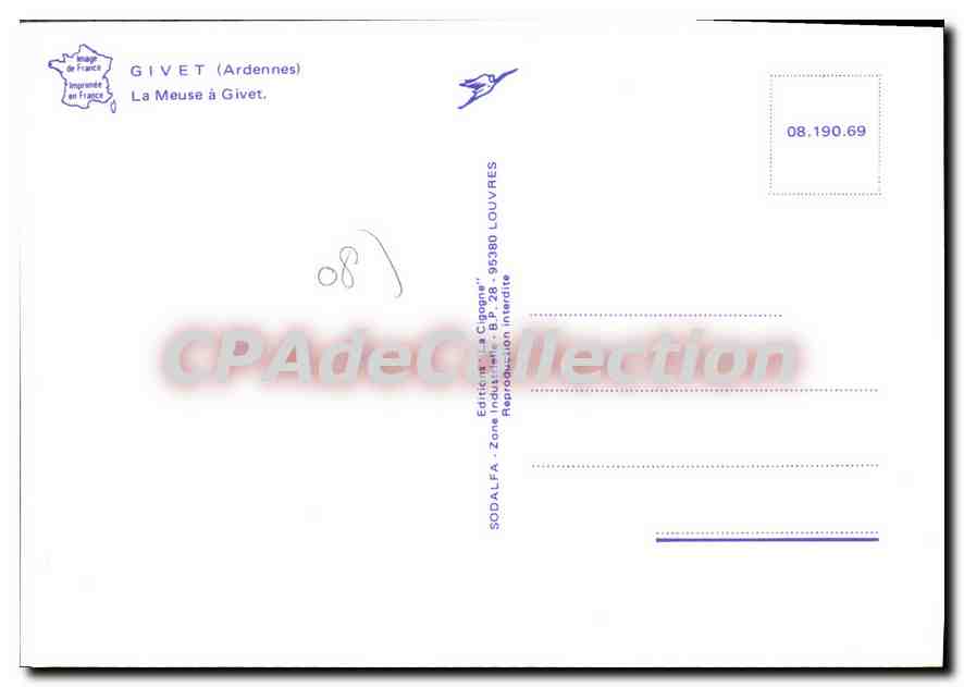 CPA Givet  Ardennes La Meuse a Givet  — Rückseite