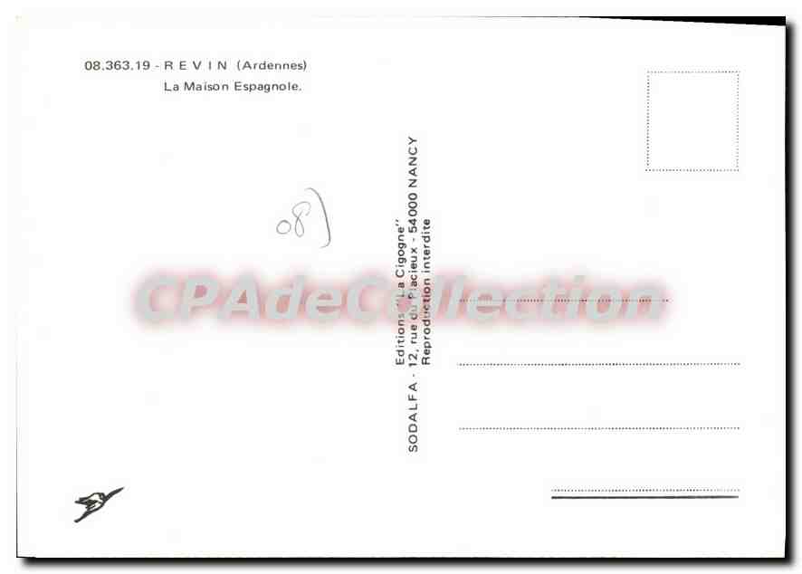 CPA Revin Ardennes La Maison Espagnole  — Rückseite