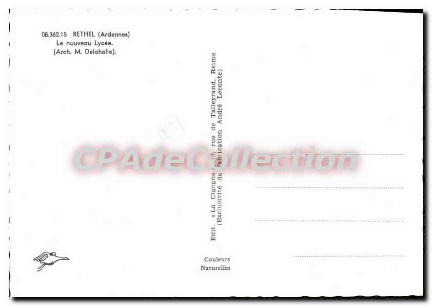CPA Rethel Ardennes Le nouveau Lycee  — Rückseite