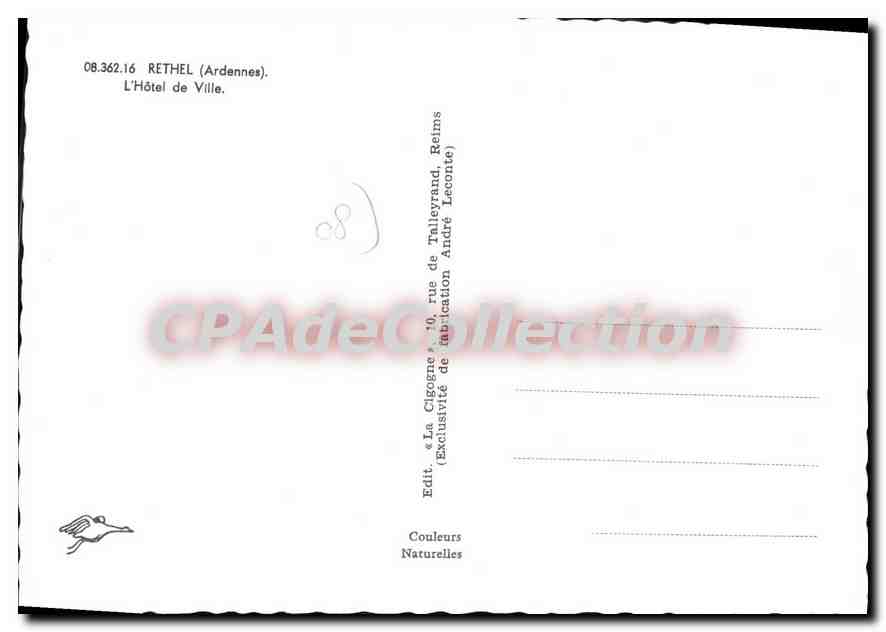 CPA Rethel Ardennes L'Hotel de Ville  — Rückseite