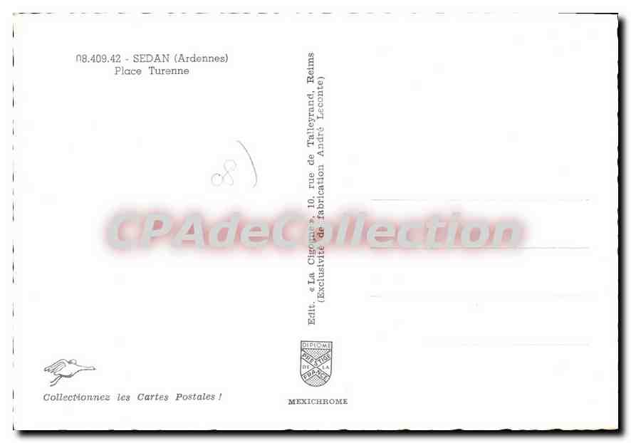 Place Turenne à Sedan — Ardennes — Édition MEXICHROME — Rückseite
