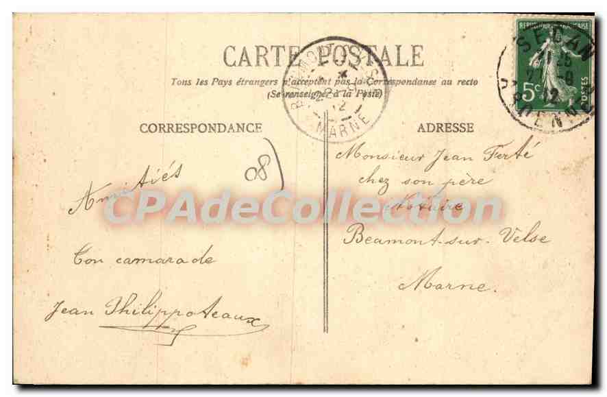 CPA Bazeilles d'apres une vieille estampe  — Rückseite