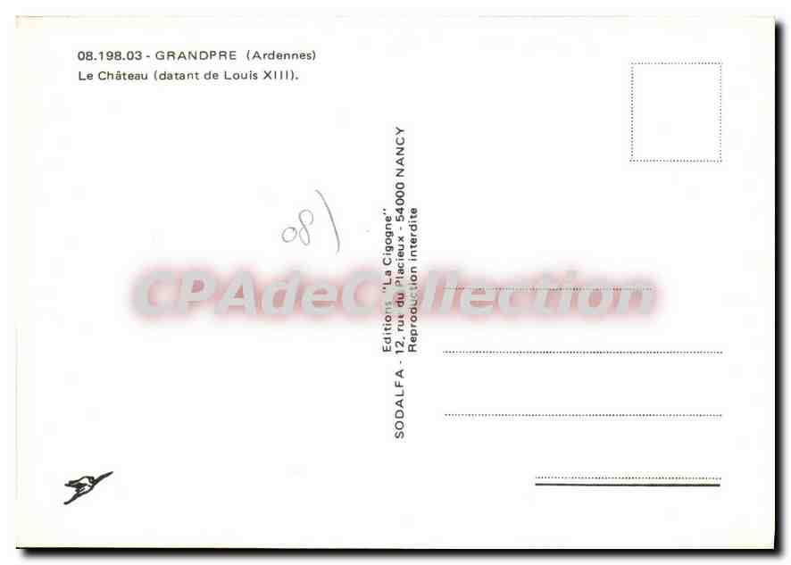 CPA Grandpre Ardennes Le Chateau  — Back