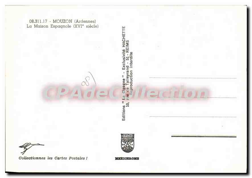 CPA Mouzon Ardennes La Maison Espagnole  — Back