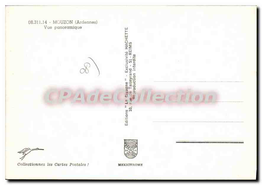 Mouzon (Ardennes) — Vue panoramique — Editions 'La Gipéens' n° 08.311.14 — Rückseite