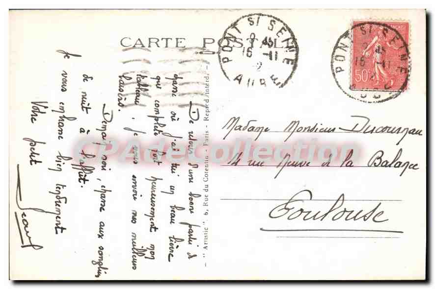 CPA Pont sur Seine Aube Le canal coin favors des pecheurs  — Back