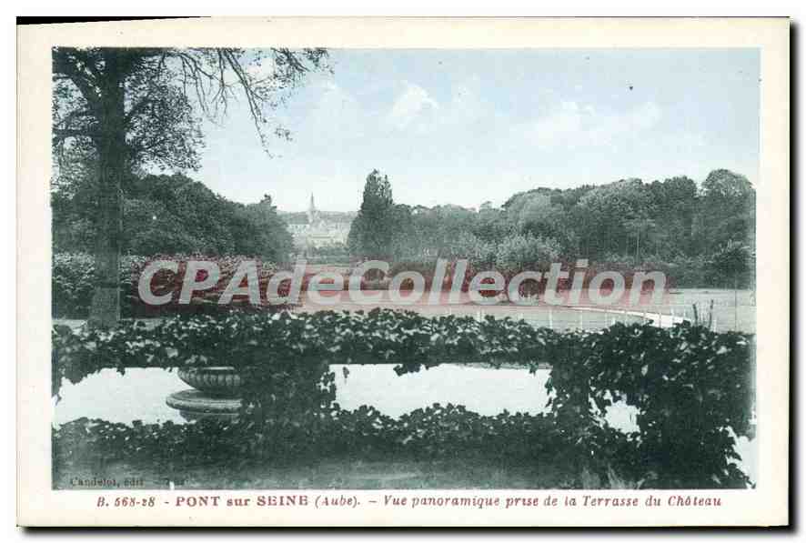 PONT sur SEINE (Aube) — Vue panoramique prise de la Terrasse du Château — Candelol, édit. B. 668-88