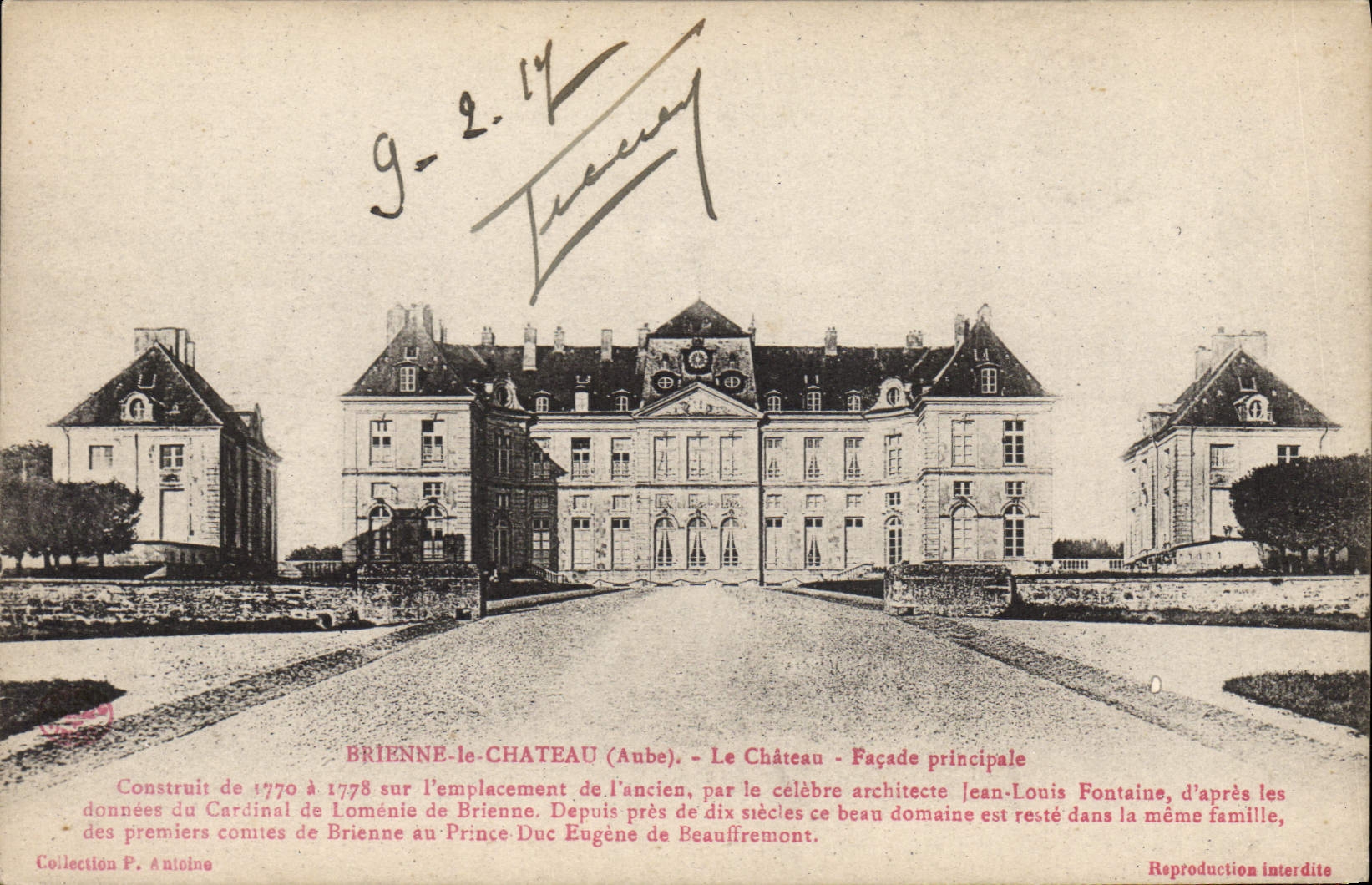 CPA Brienne le Chateau Aube Le Chateau Facade principale 