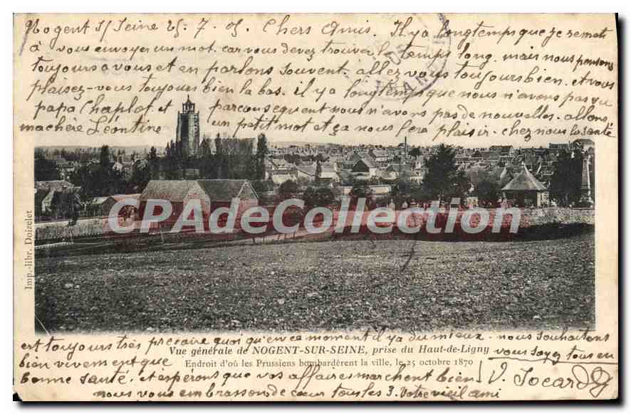 CPA Vue generale de Nogent sur Seine prise du Haut de Ligny 
