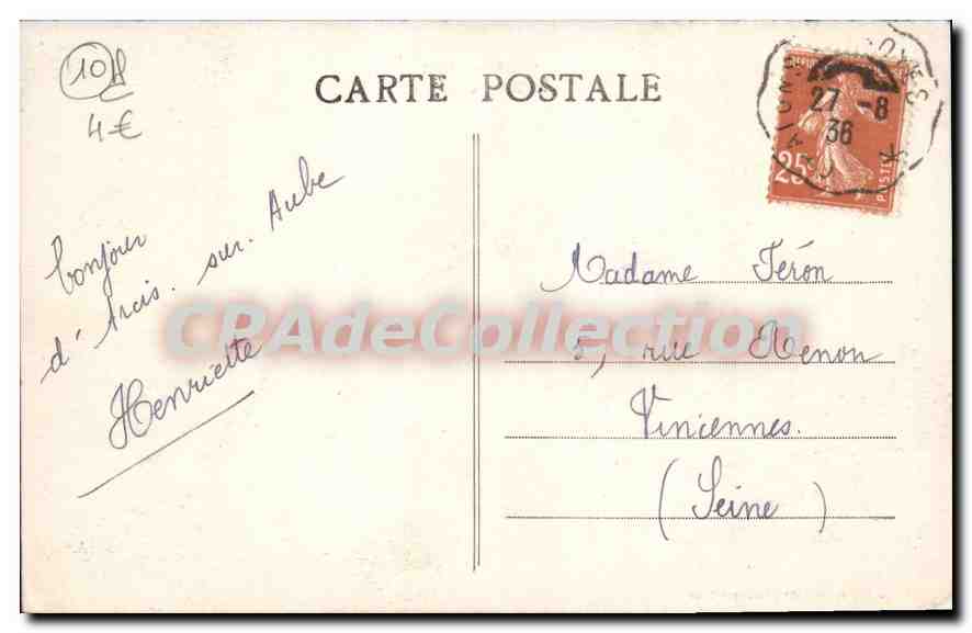 CPA Arcis sur Aube La Tour du Chateau  — Back