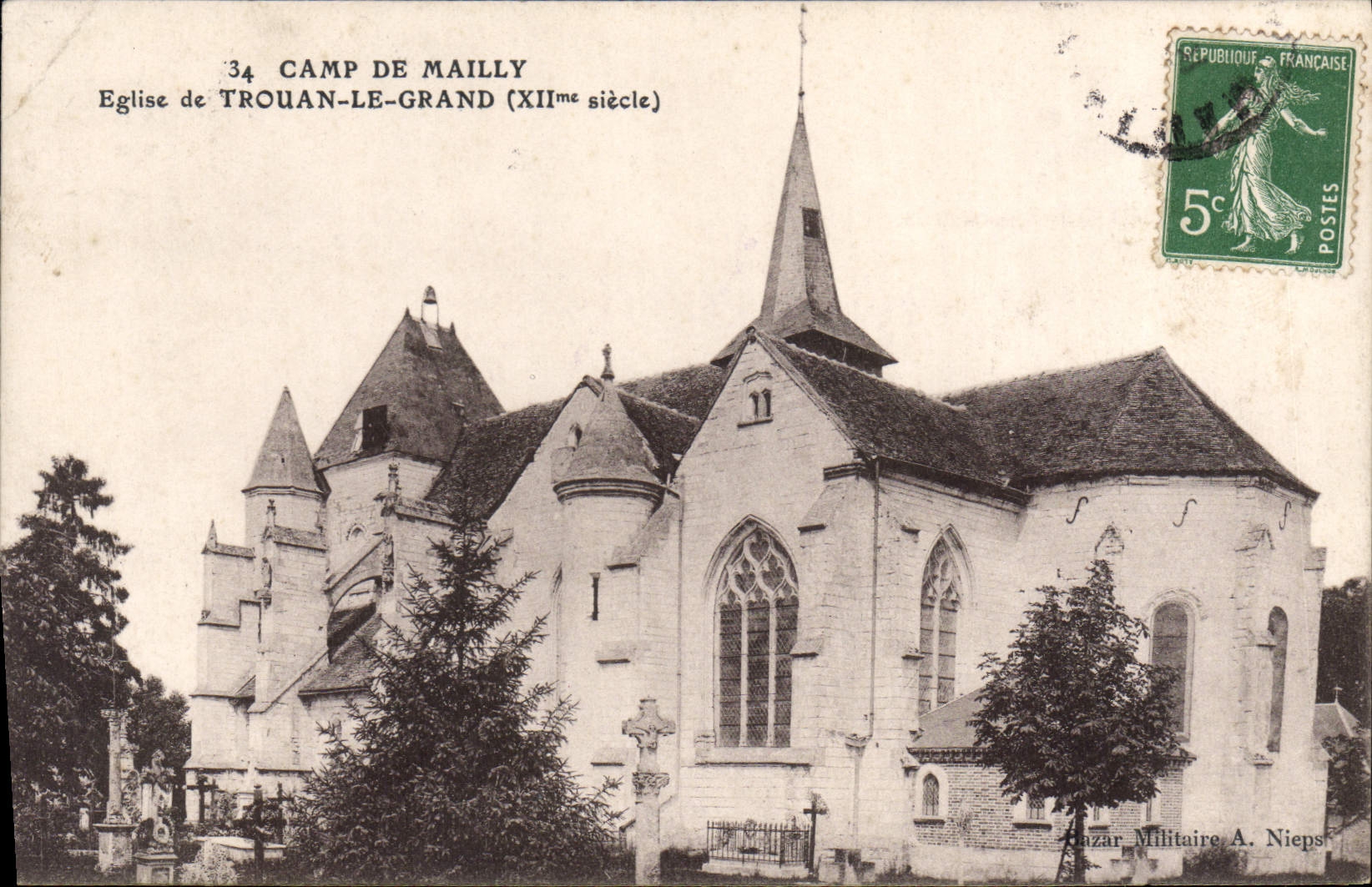 Église de Trouan-le-Grand — XIIe siècle — Éditeur A. Nieps