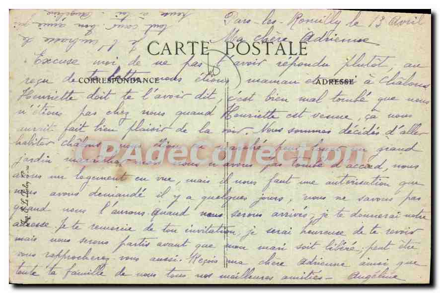 CPA Romilly sur Seine La Rue Gornet Boirin  — Back