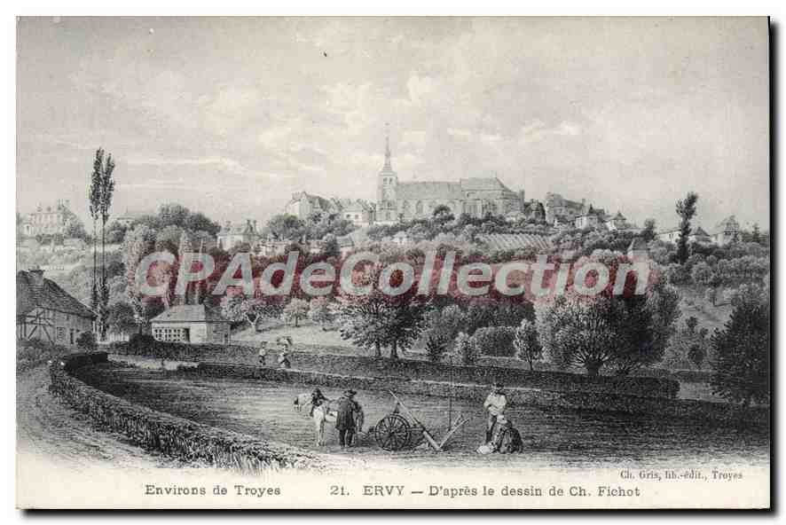 Ervy — D'après le dessin de Ch. Fichot — Ch. Gris, lib.-édit., Troyes