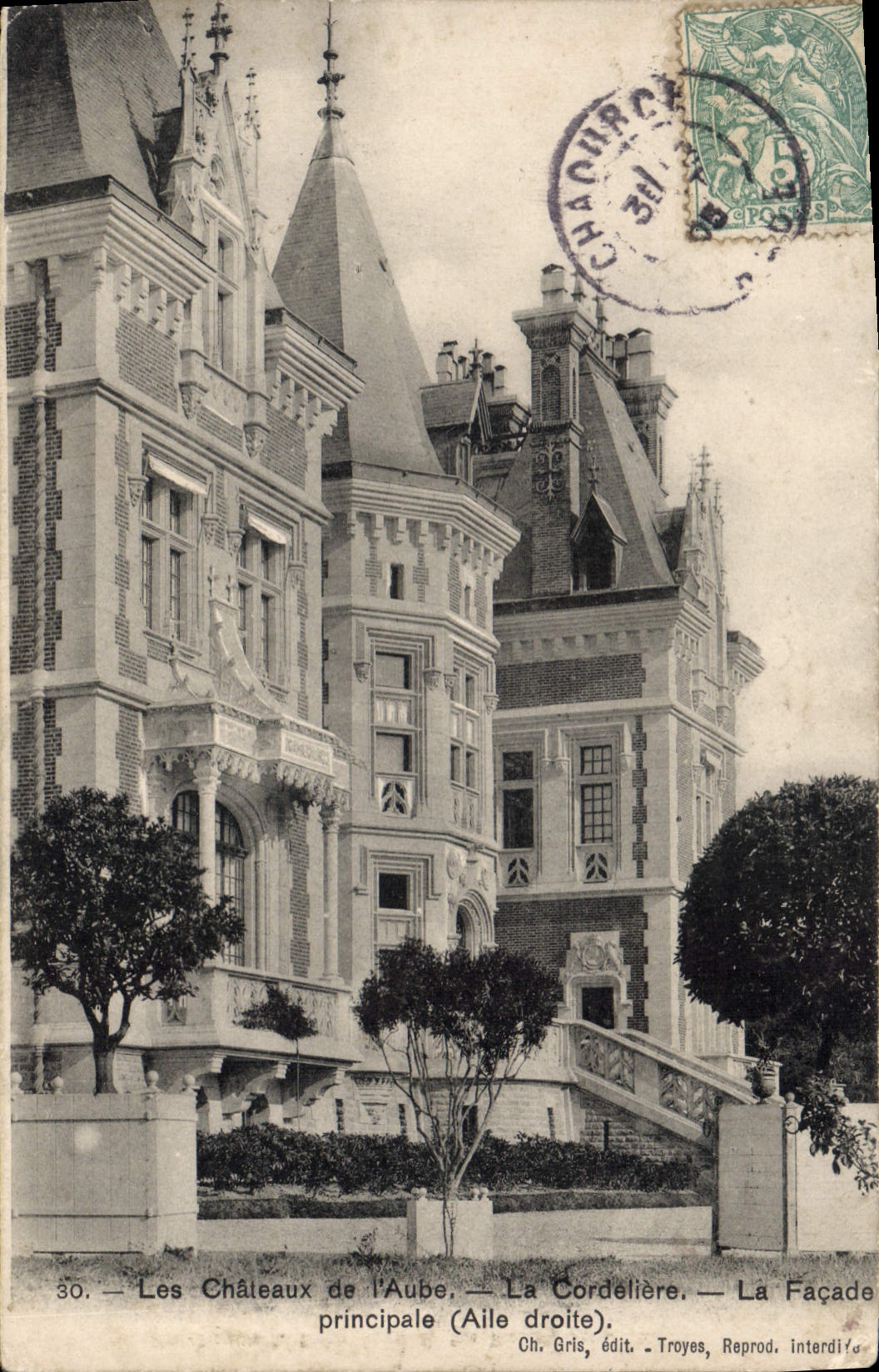CPA Les Chateaux de l'Aube La Cordeliere La Facade principale 