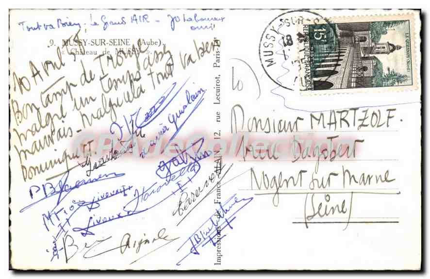 CPA Mussy sur Seine Aube Chateau de Mussy  — Back