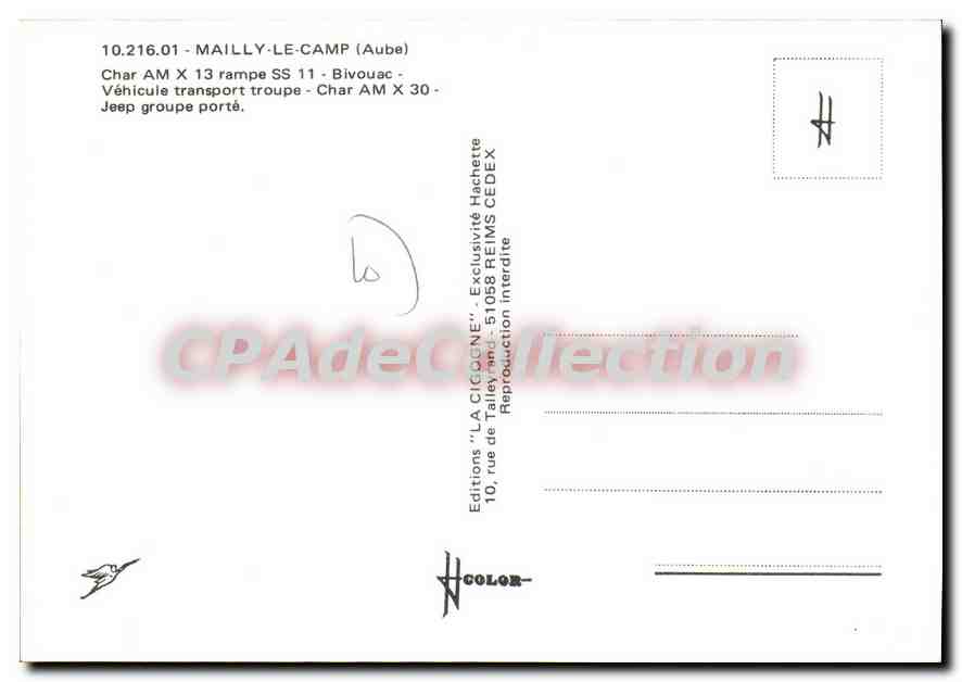 Mailly-le-Camp — Militär Lager — Editions 'LA CIGCONE' — Rückseite