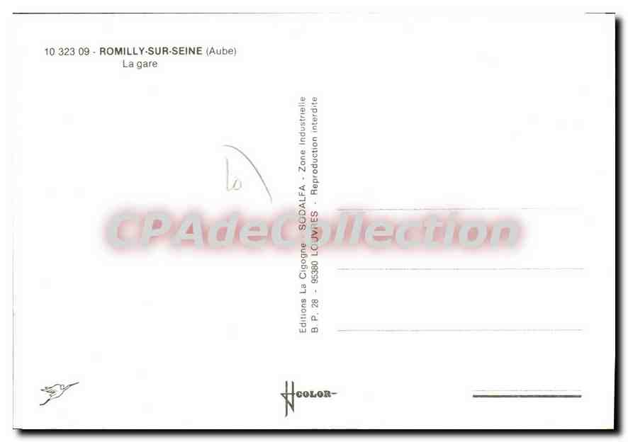 CPA Romilly sur Seine Aube La Gare  — Back