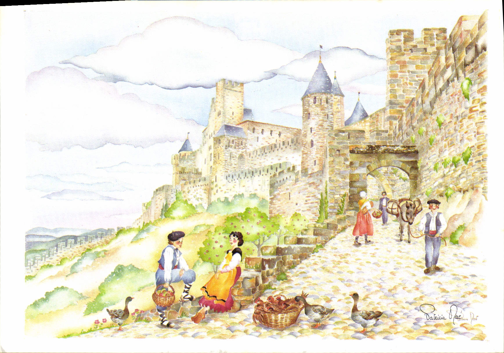 CPA Carcassonne a Travers le temps Aude La Cite 