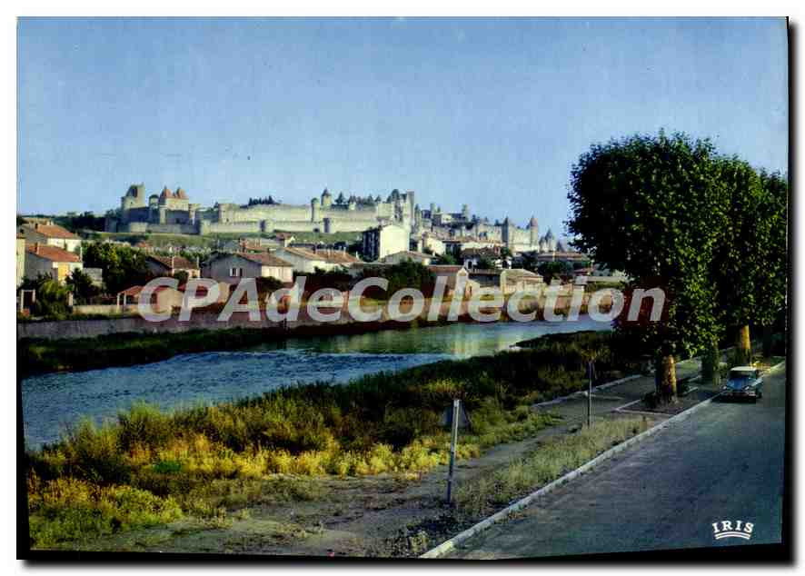 Cité de Carcassonne (Aude) — Vue générale et rives de l'Aude — Éditions Diplomat, Mexichrome