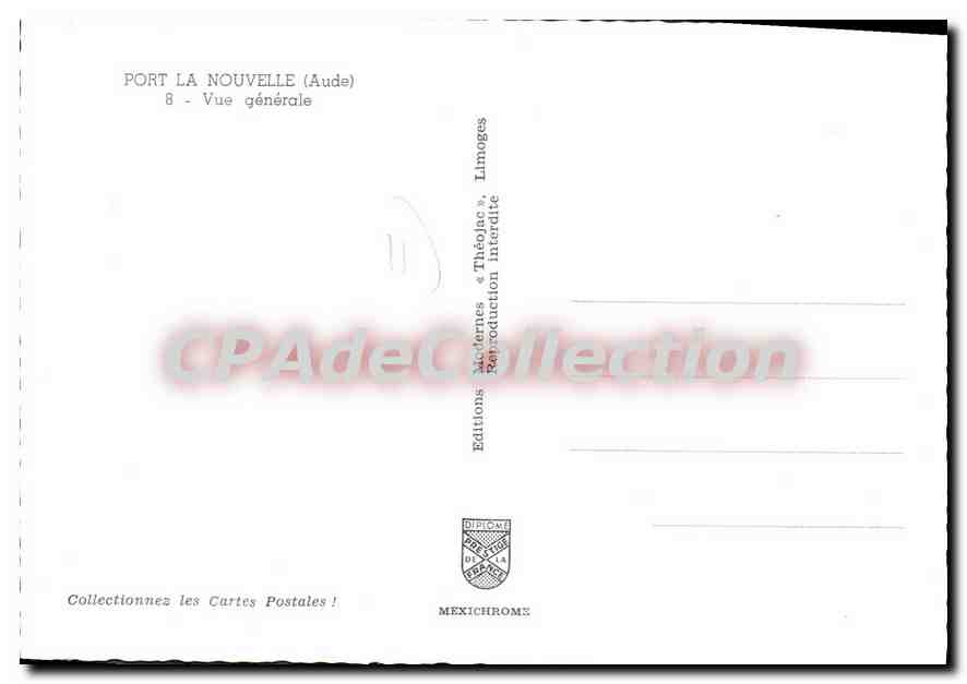 CPA Port la Nouvelle Aude Vue generale  — Rückseite