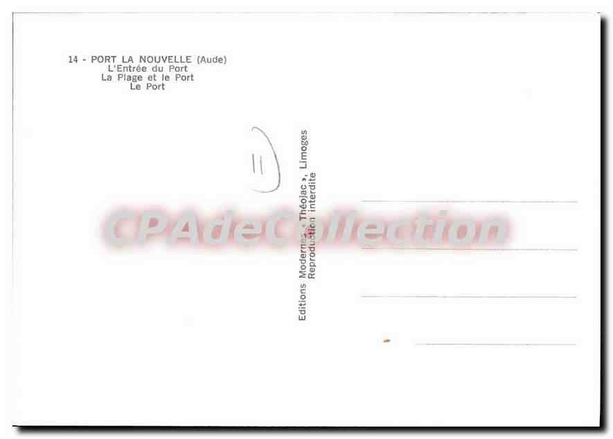 CPA Port la Nouvelle Aude L'Entree du Port  — Rückseite